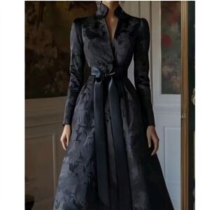 SHEIN Black Floral Long Sleeve Dress